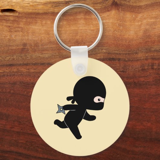 Tiny Ninja onderweg op Geel Sleutelhanger (Achterkant)