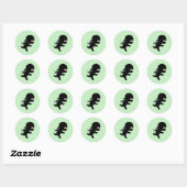 Tiny Ninja Op groen Ronde Sticker (Vel)