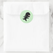 Tiny Ninja Op groen Ronde Sticker (Tas)