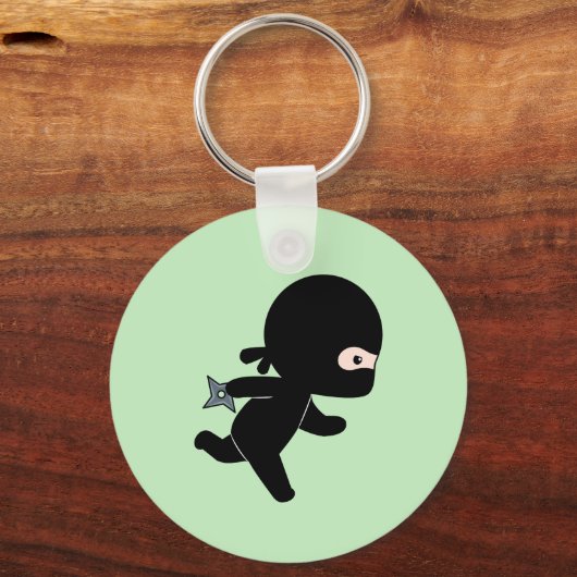 Tiny Ninja Op groen Sleutelhanger (Voorkant)