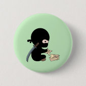 Tiny Ninja Origami Paper Throwing Star Green Ronde Button 5,7 Cm (Voorkant)