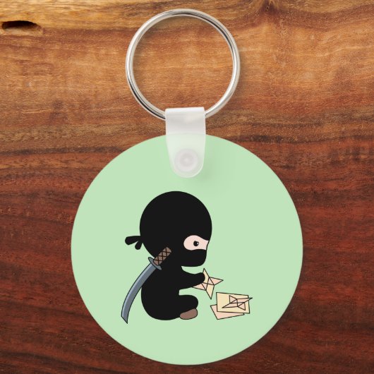 Tiny Ninja Origami Paper Throwing Star Green Sleutelhanger (Voorkant)