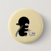 Tiny Ninja Origami Paper Throwing Star Yellow Ronde Button 5,7 Cm (Voorkant)