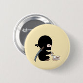 Tiny Ninja Origami Paper Throwing Star Yellow Ronde Button 5,7 Cm (Voorkant /achterkant)