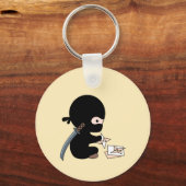 Tiny Ninja Origami Paper Throwing Star Yellow Sleutelhanger (Voorkant)