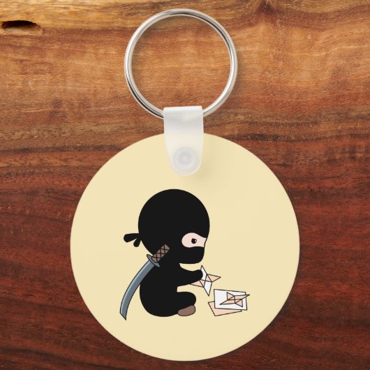 Tiny Ninja Origami Paper Throwing Star Yellow Sleutelhanger (Voorkant)