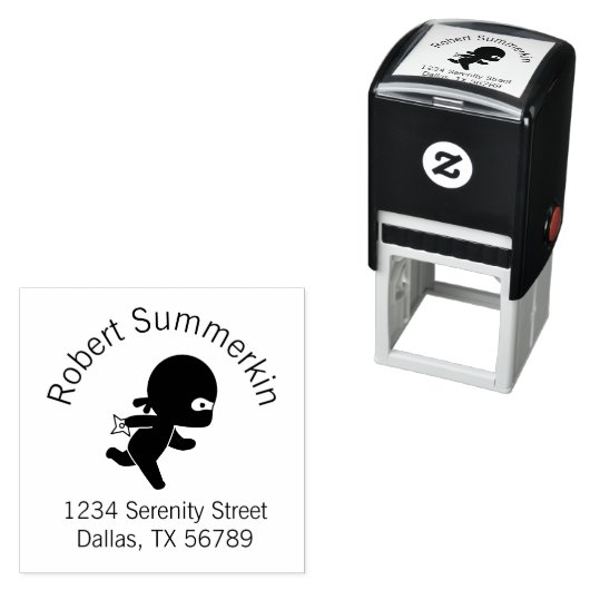 Tiny Ninja Running Arch Address Zelfinktende Stempel (In situ)