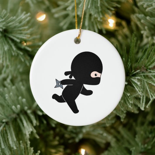Tiny Ninja Running Keramisch Ornament (Boom)