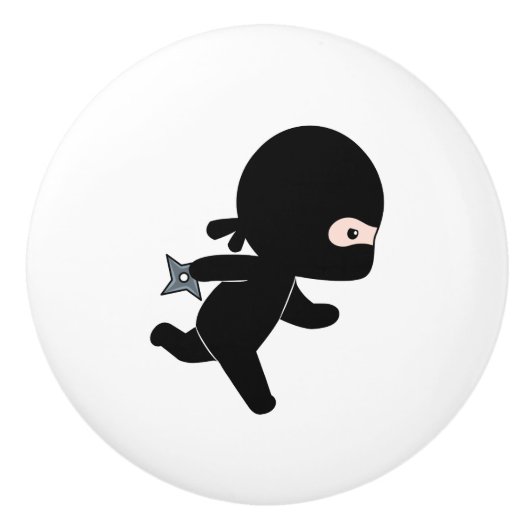 Tiny Ninja Running Keramische Knop (Voorkant)