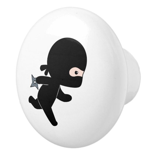 Tiny Ninja Running Keramische Knop (Rechts)