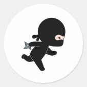 Tiny Ninja Running Ronde Sticker (Voorkant)