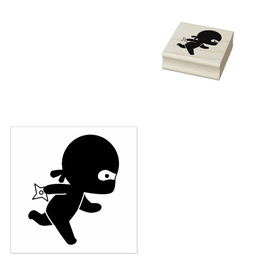 Tiny Ninja Running Rubberstempel (Gestempeld)