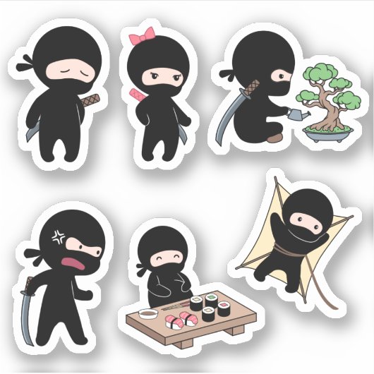 Tiny Ninja Set 2 Sticker (Voorkant)