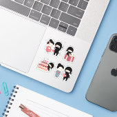 Tiny Ninja Set 5 Sticker (Laptop met iPhone)