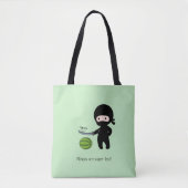 Tiny Ninja Snijden Watermeloen 2 kanten Groen Tote Bag (Voorkant)