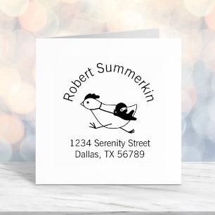 Tiny Ninja Taming Chicken Address Zelfinktende Stempel