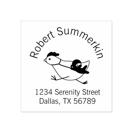 Tiny Ninja Taming Chicken Arch Address Rubberstempel (Afrduk)