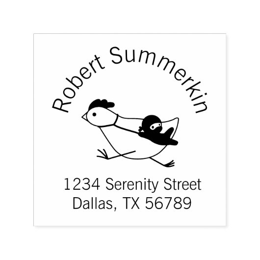 Tiny Ninja Taming Chicken Arch Address Zelfinktende Stempel (Design)