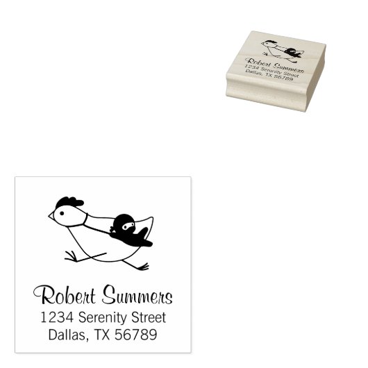 Tiny Ninja Taming Running Chicken Address 2 Rubberstempel (Gestempeld)