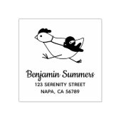 Tiny Ninja Taming Running Chicken Adres 2 Rubberstempel (Afrduk)