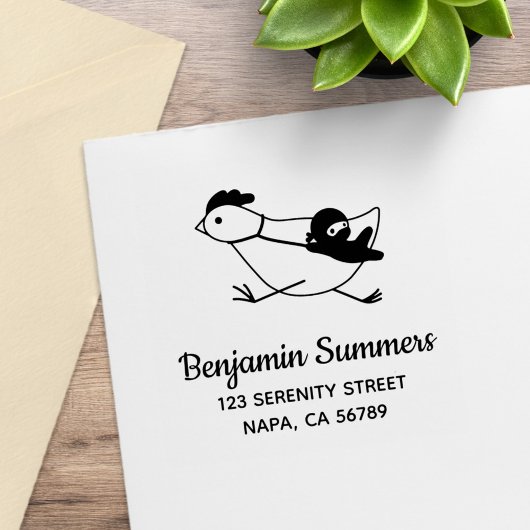 Tiny Ninja Taming Running Chicken Adres 2 Rubberstempel