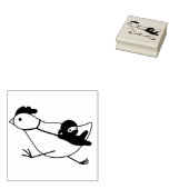 Tiny Ninja Taming Running Chicken Rubberstempel (Gestempeld)