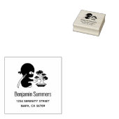 Tiny Ninja Watering Bonsai Tree Address Rubberstempel (Gestempeld)