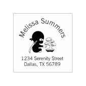 Tiny Ninja Watering Bonsai Tree Adres Rubberstempel (Afrduk)