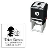 Tiny Ninja Watering Bonsai Tree Adres Zelfinktende Stempel (In situ)