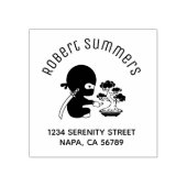 Tiny Ninja Watering Bonsai Tree Arch Address Rubberstempel (Afrduk)