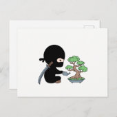 Tiny Ninja Watering Bonsai Tree Briefkaart (Voorkant / Achterkant)