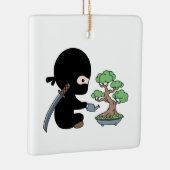 Tiny Ninja Watering Bonsai Tree Keramisch Ornament (Rechts)