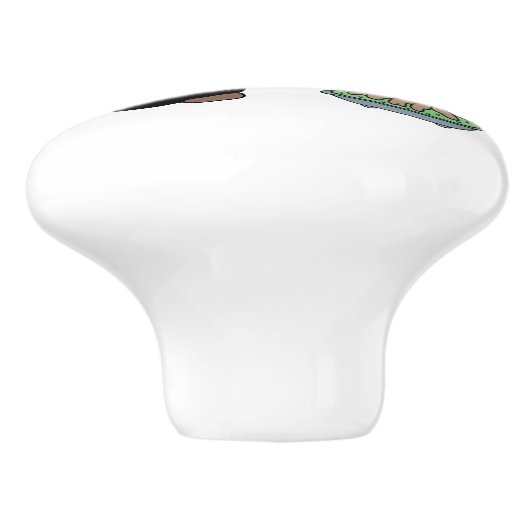 Tiny Ninja Watering Bonsai Tree Keramische Knop (Zijkant)