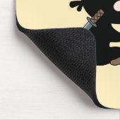 Tiny Ninja Watering Bonsai Tree on Yellow Muismat (Hoek)