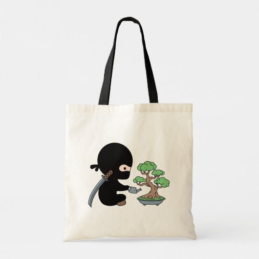 Tiny Ninja Watering Bonsai Tree Tote Bag (Achterkant)