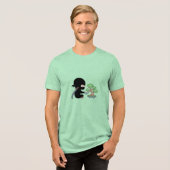 Tiny Ninja Watering Bonsai Tree Tri-Blend Shirt (Voorkant volledig)