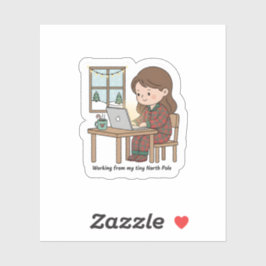 Tiny North Pole Home Office – Funny Christmas Sticker