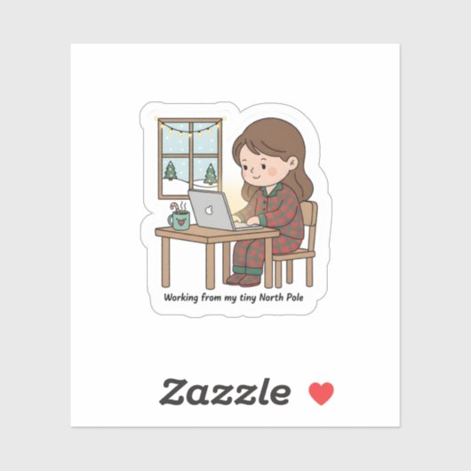 Tiny North Pole Home Office – Funny Christmas Sticker (Vel)