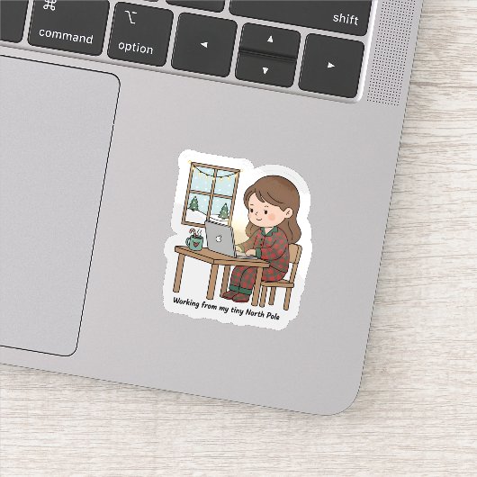 Tiny North Pole Home Office – Funny Christmas Sticker (Detail)