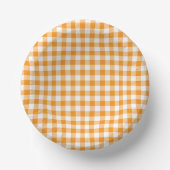 Tiny Orange and White Gingham Papieren Kommen (Voorkant)