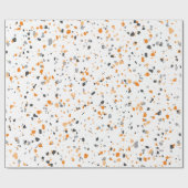 Tiny Oranje Grey Terrazzo Pattern Cadeaupapier (Vlak)