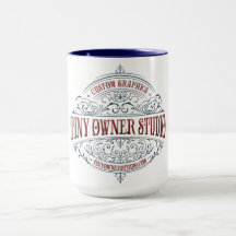 Tiny Owner Studio Fancy Logo Combo Mok, 15 oz