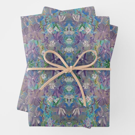 Tiny Paarse Haze Bloemen Wrapping Papier Inpakpapier Vel (In situ)