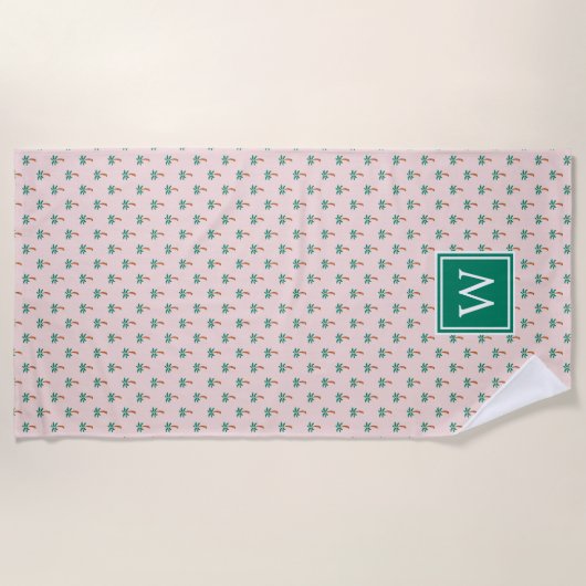 Tiny Palms | Monogrammen Strandlaken (Voorkant)