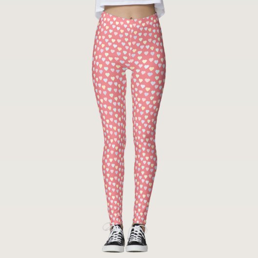 Tiny Pastel Hearts Leggings (Voorkant)