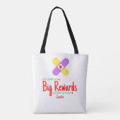 Tiny Patients: Big Rewards Pediatric Nurse's Name Tote Bag (Achterkant)