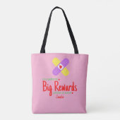 Tiny Patients Big Rewards Pink Pediatric Nurse's Tote Bag (Achterkant)