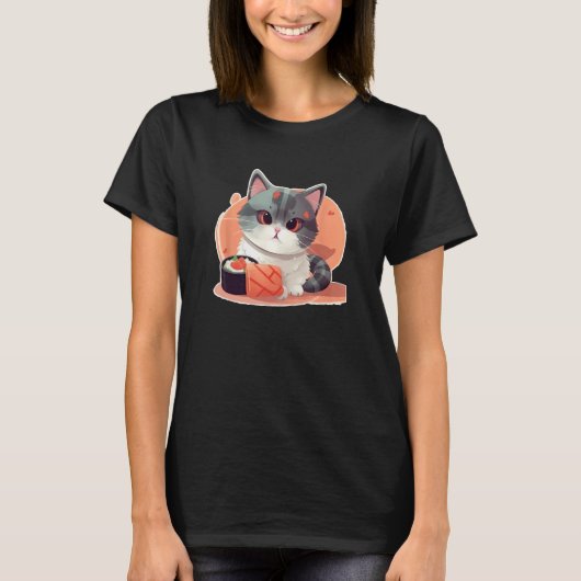 Tiny paws and tasty rolls  A cat s sushi adventure T-shirt (Voorkant)