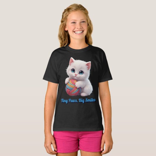 Tiny Paws Big Smiles Kitten T-shirt (Voorkant volledig)