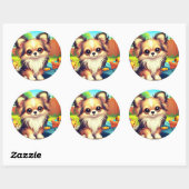 Tiny Paws, grote speeltijd! Ronde Sticker (Vel)